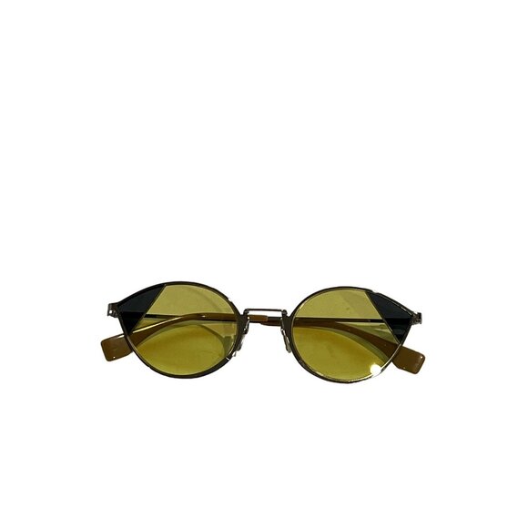 FENDI Cut Cat Eye Sunglasses in Silver Yellow Tint - Picture 1 of 5